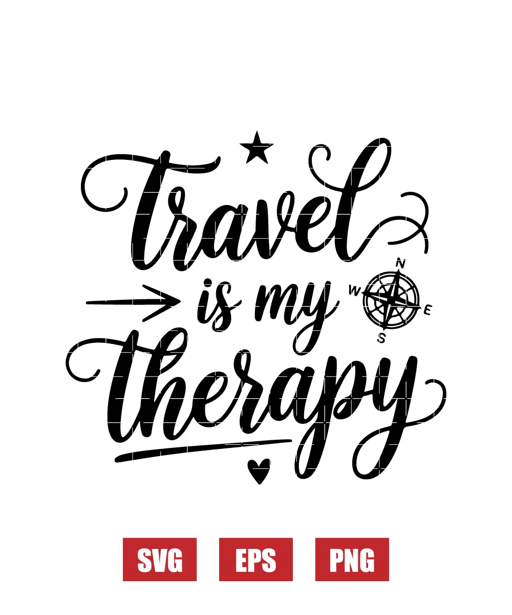Travel is My Therapy Svg