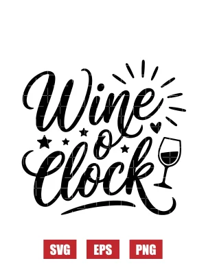 Wine O'Clock Svg