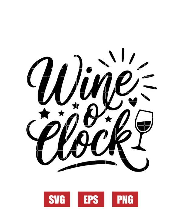 Wine O'Clock Svg