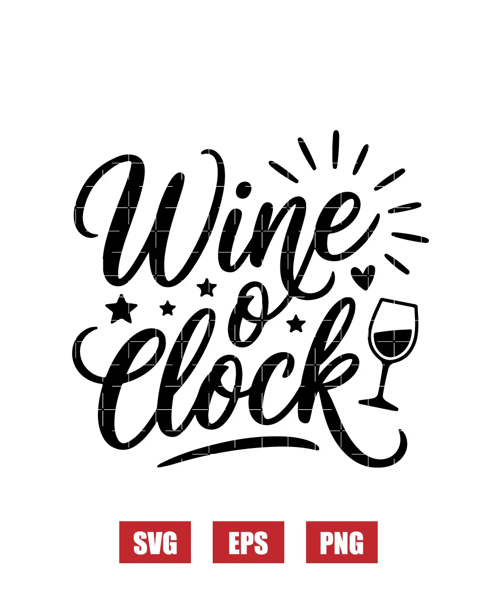 Wine O'Clock Svg