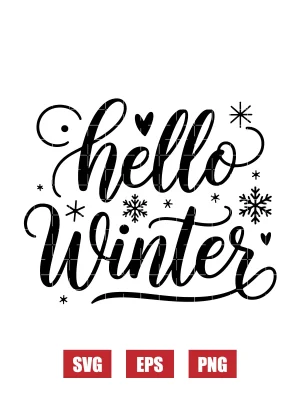 Hello Winter Svg