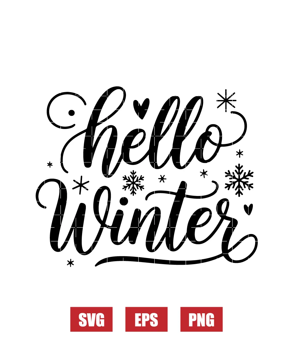 Hello Winter Svg