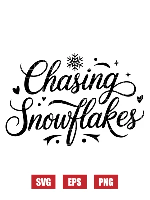 Chasing Snowflakes Svg