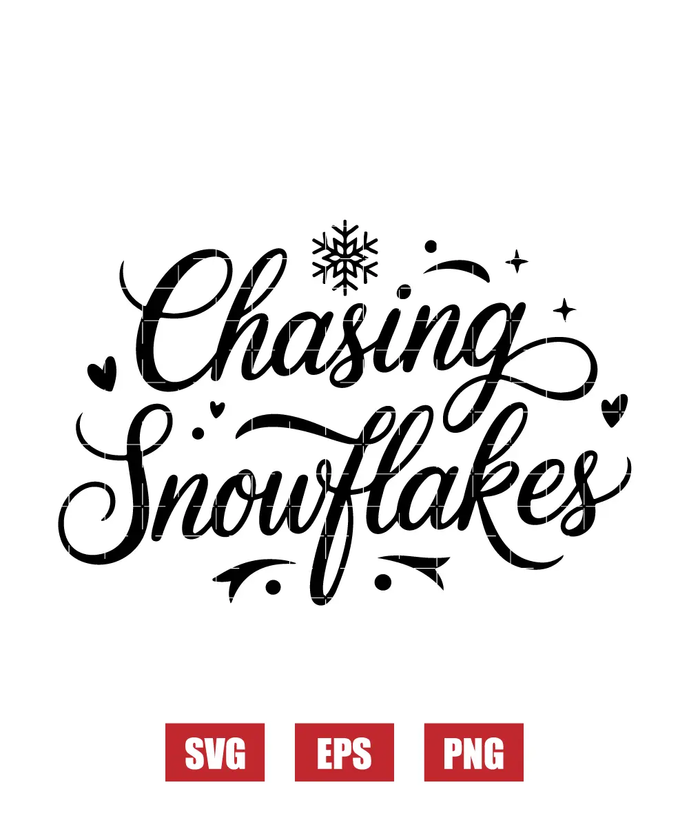 Chasing Snowflakes Svg