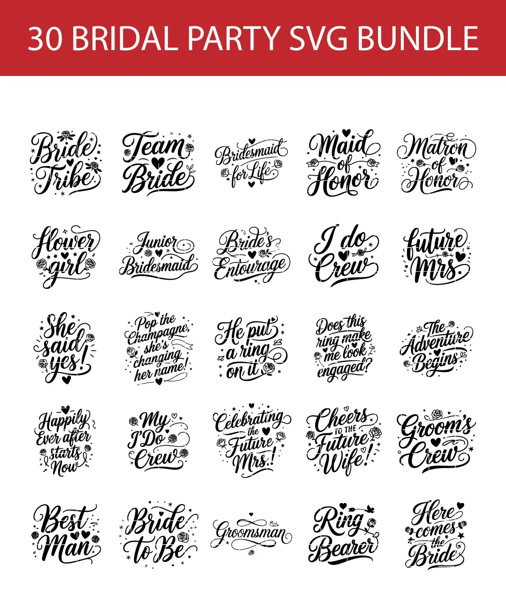 best bridal party svg bundle