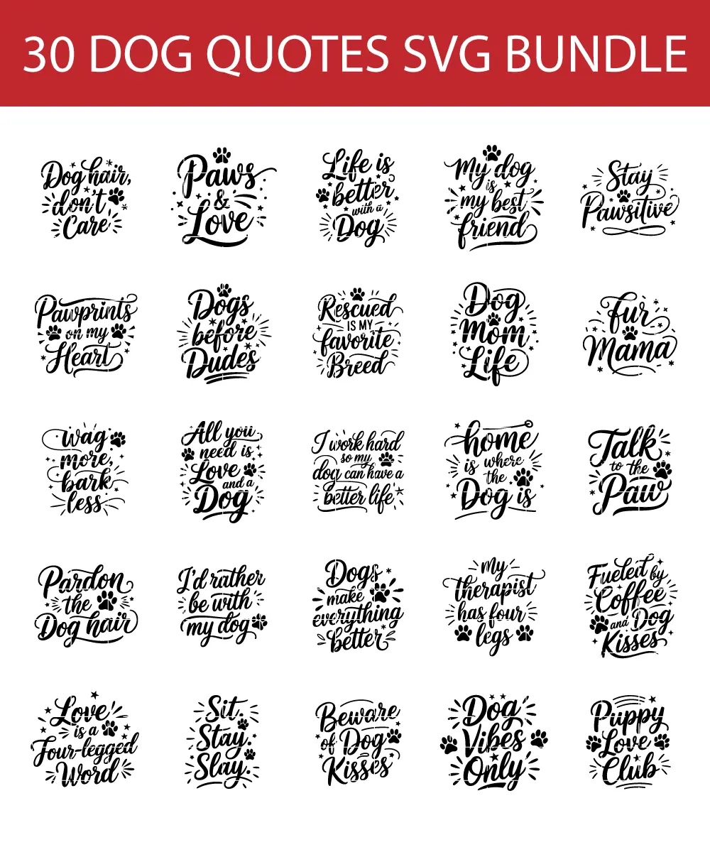 best dog quotes svg bundle
