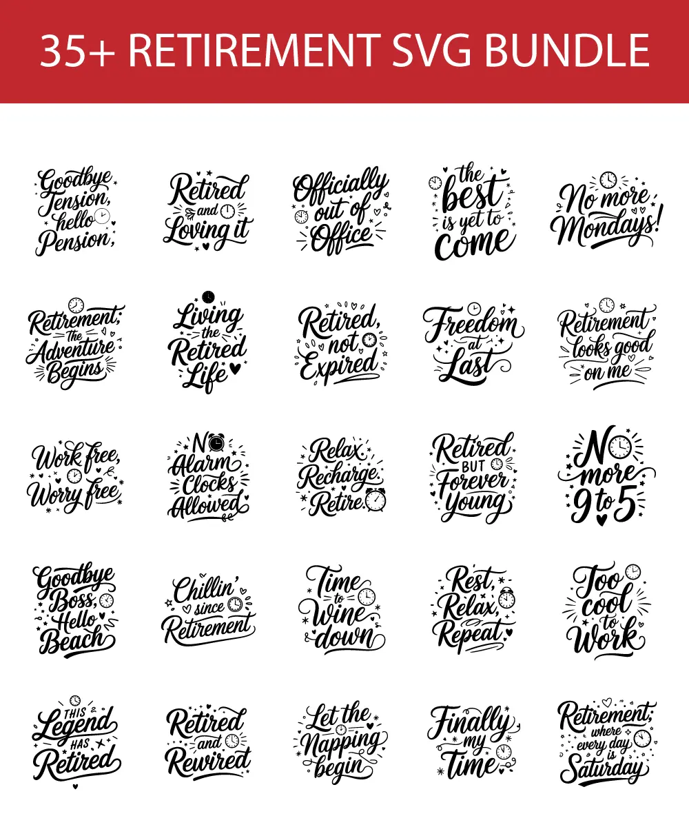 best retirement quote svg bundle