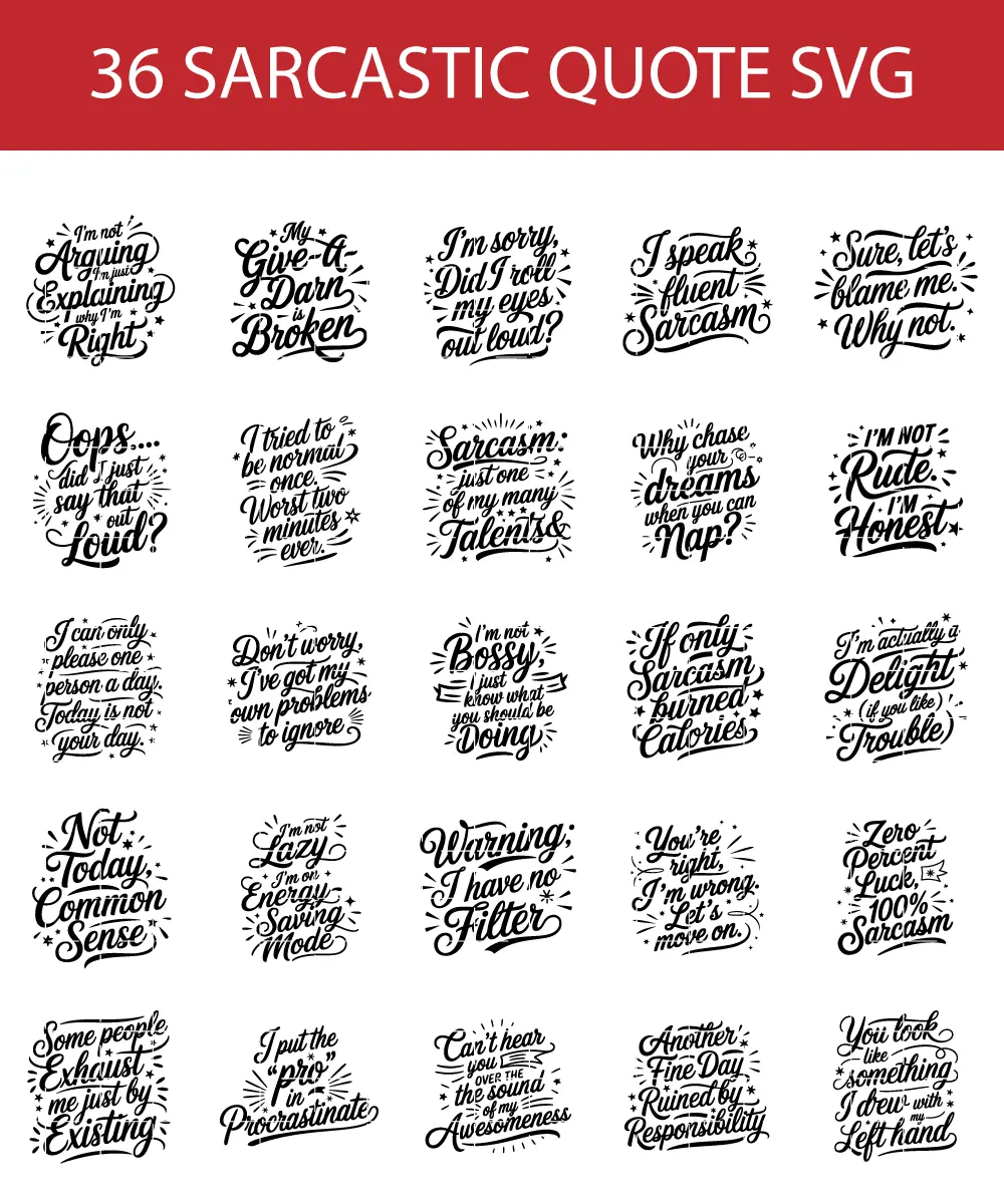 best sarcastic quote svg bundle