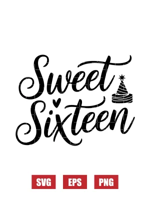 Sweet Sixteen Svg