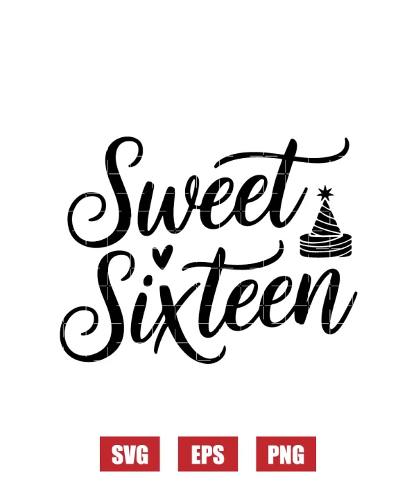 Sweet Sixteen Svg