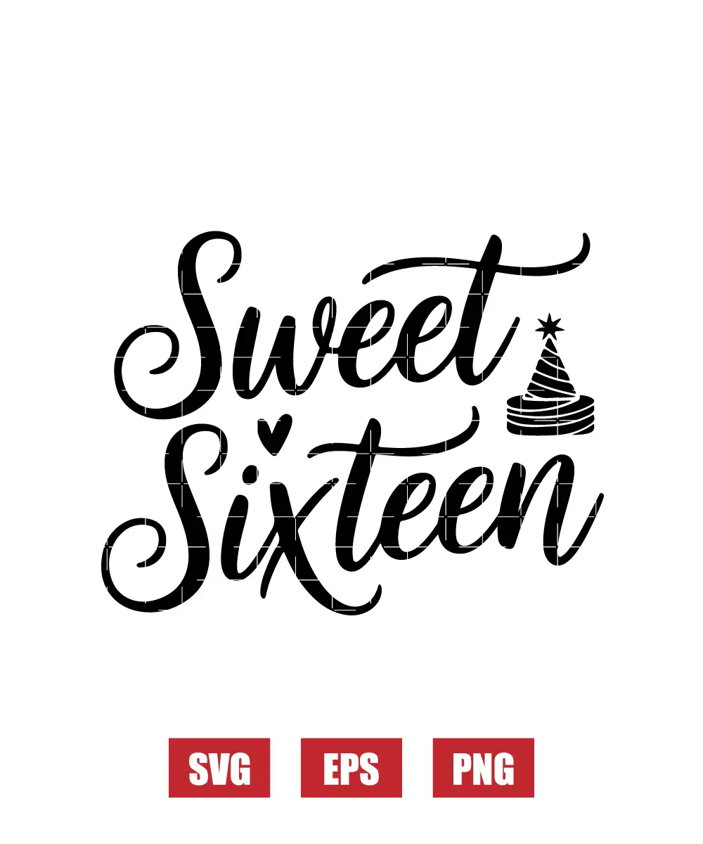 Sweet Sixteen Svg