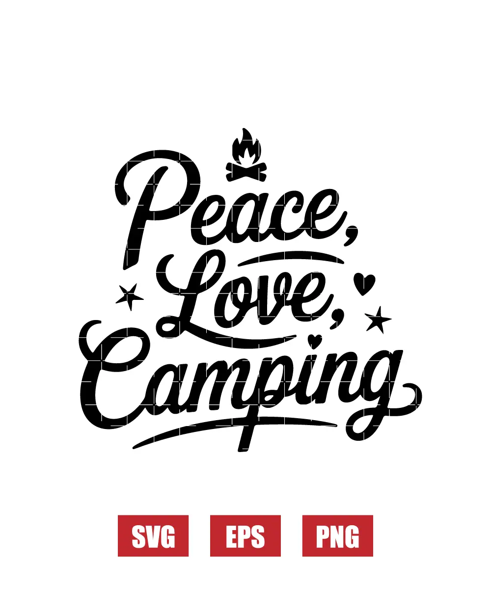 Peace, Love, Camping Svg