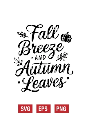 Fall Breeze and Autumn Leaves Svg