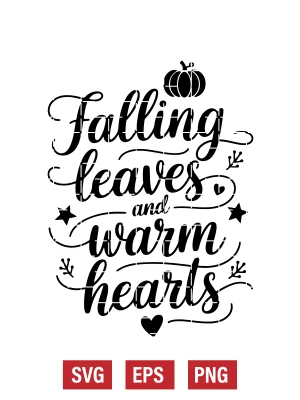 Falling Leaves and Warm Hearts Svg