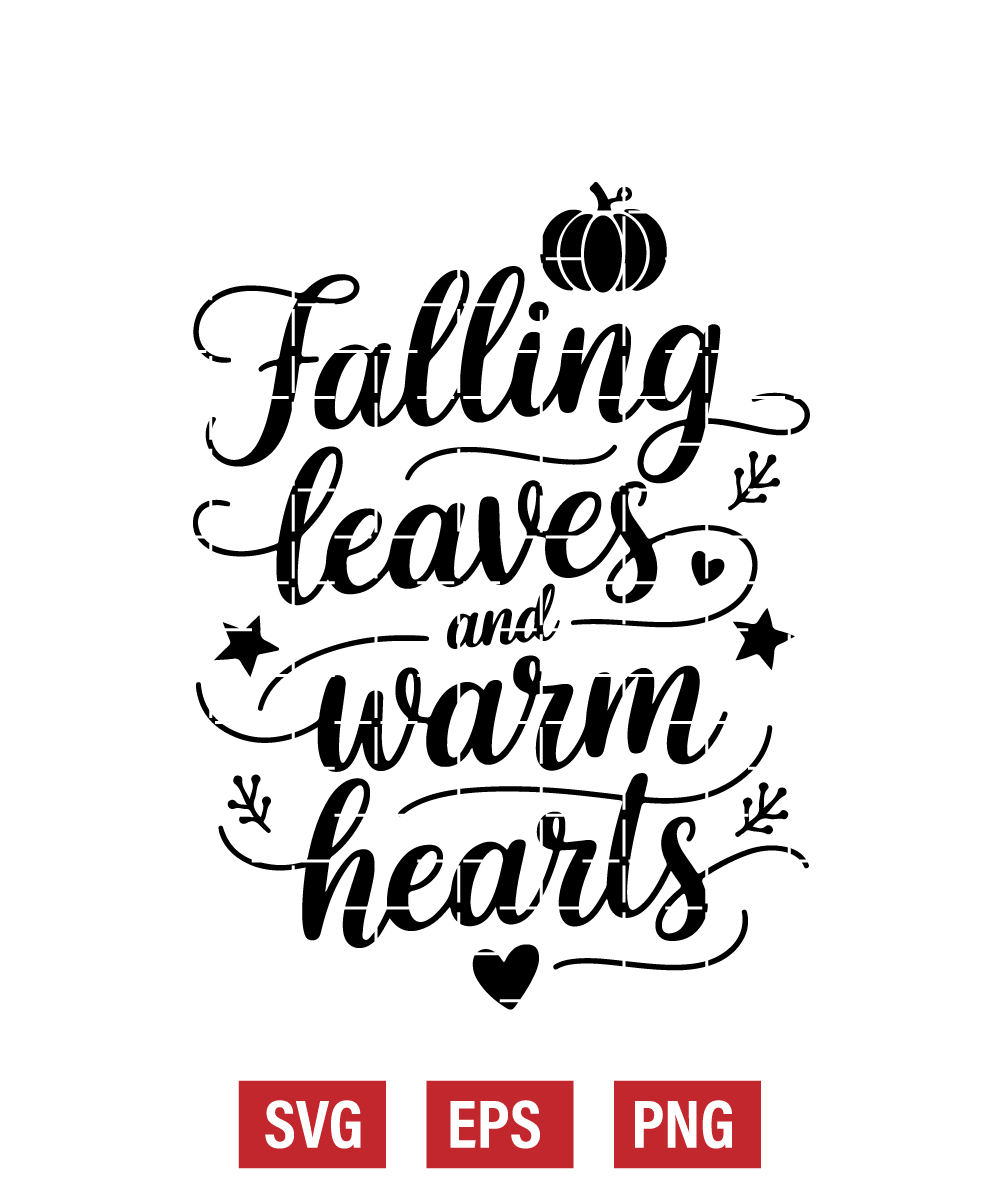 Falling Leaves and Warm Hearts Svg