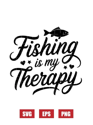Fishing is My Therapy Svg