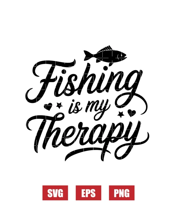 Fishing is My Therapy Svg
