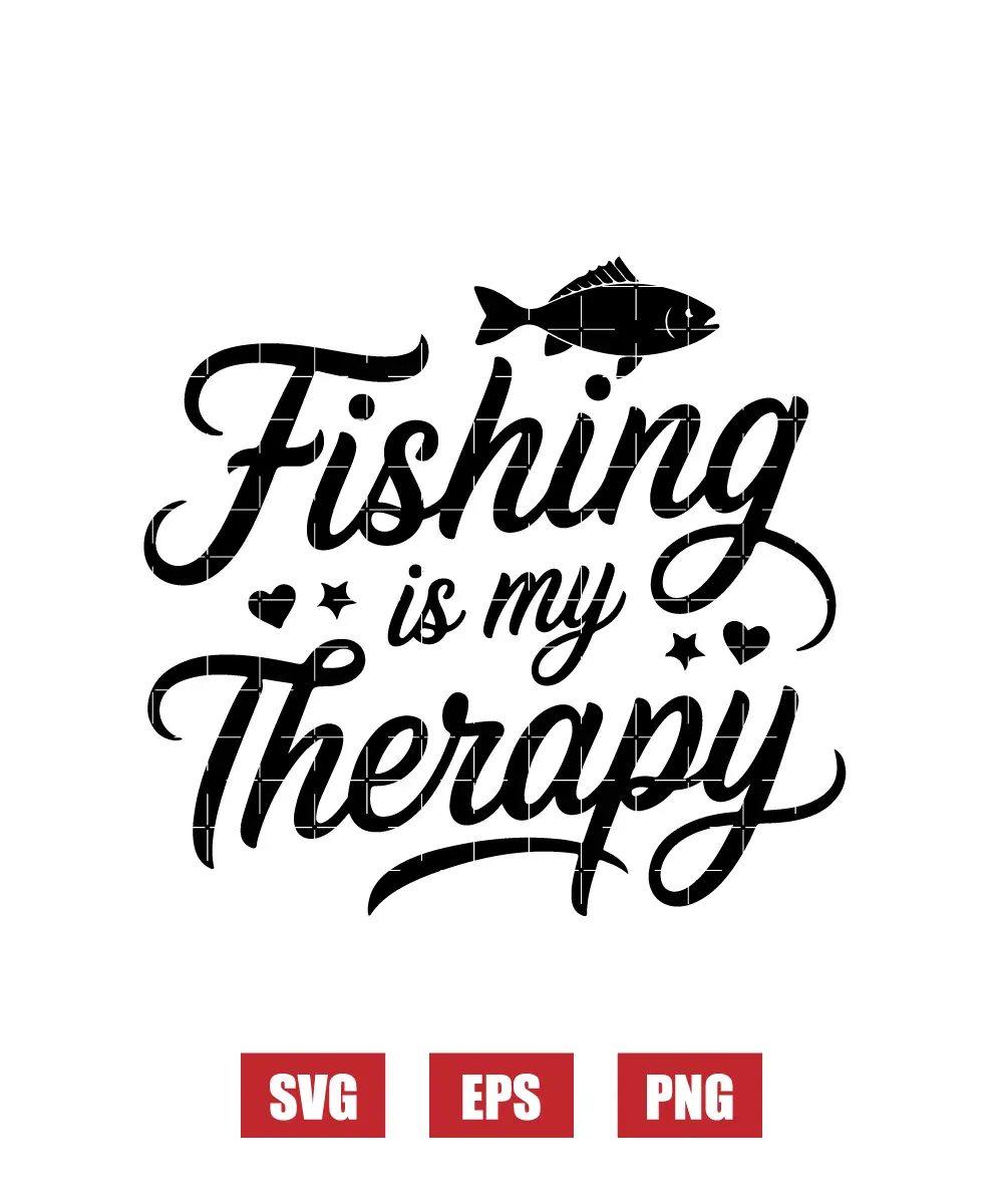 Fishing is My Therapy Svg