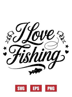 I Love Fishing Svg