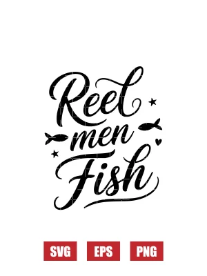 Reel Men Fish Svg