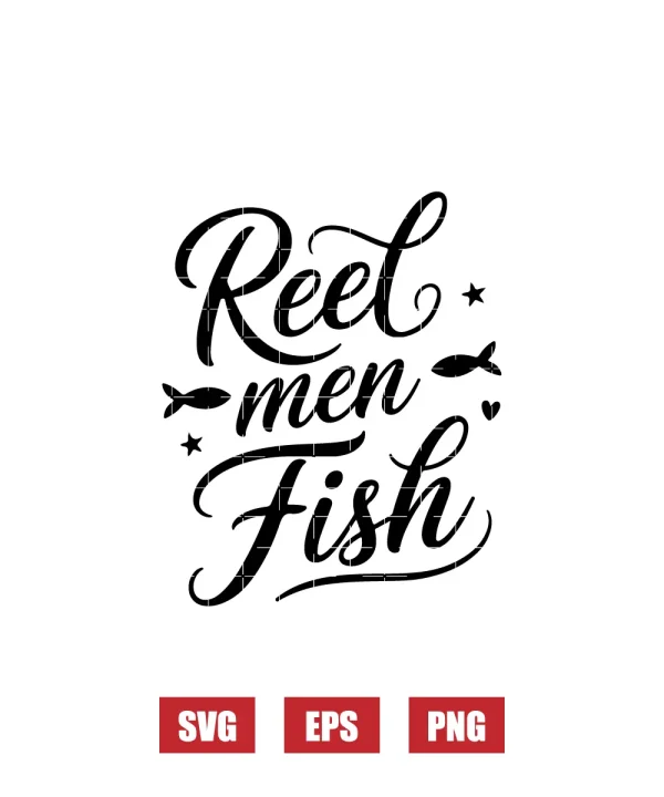 Reel Men Fish Svg