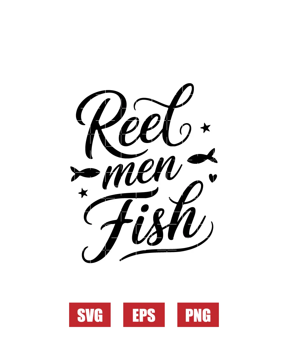 Reel Men Fish Svg
