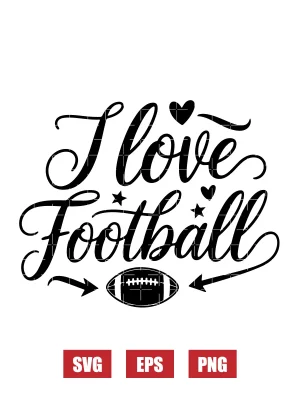 I Love Football Svg