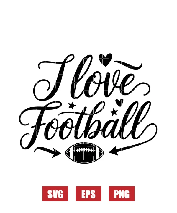 I Love Football Svg