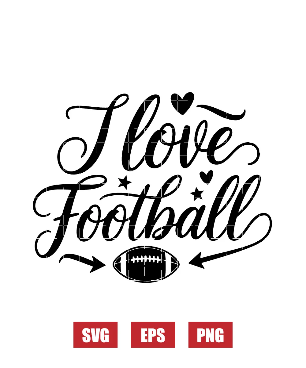 I Love Football Svg