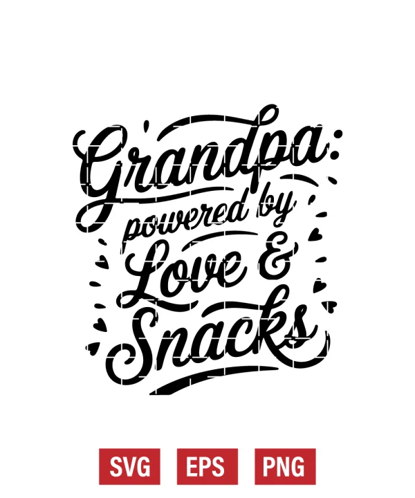 Grandpa: Powered by Love & Snacks Svg
