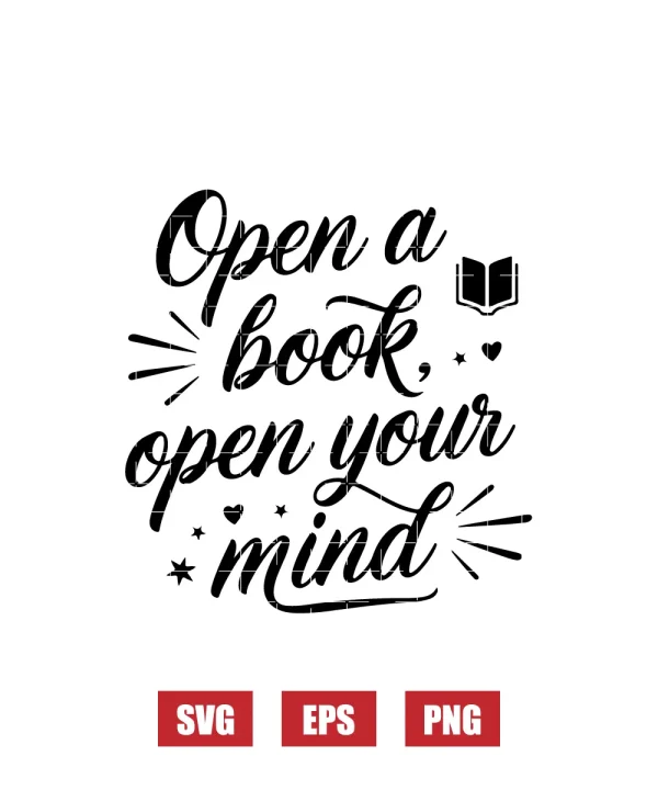 Open A Book, Open Your Mind Svg