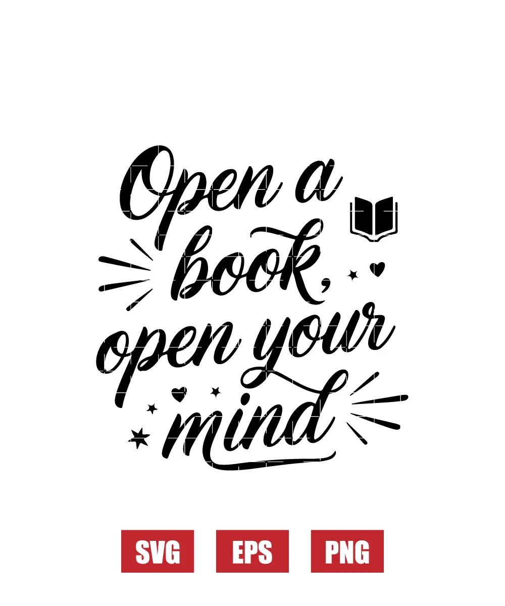 Open A Book, Open Your Mind Svg