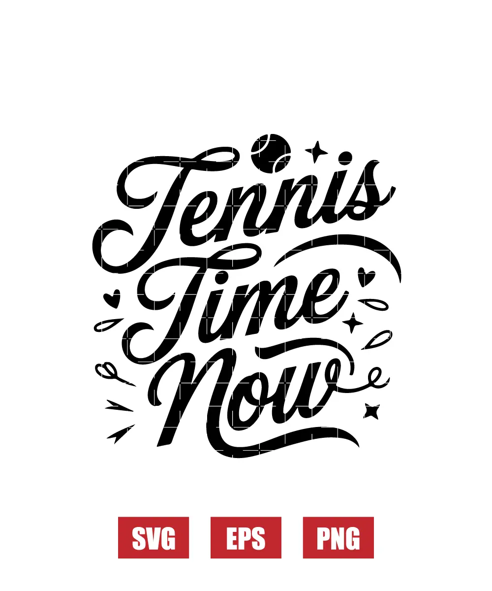 Tennis Time Now Svg