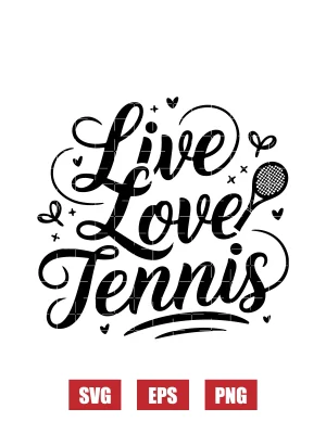 Live Love Tennis Svg