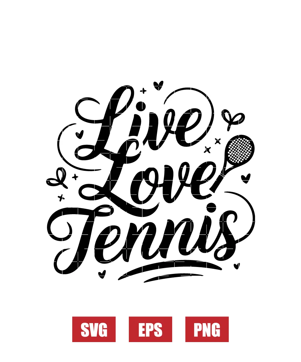 Live Love Tennis Svg