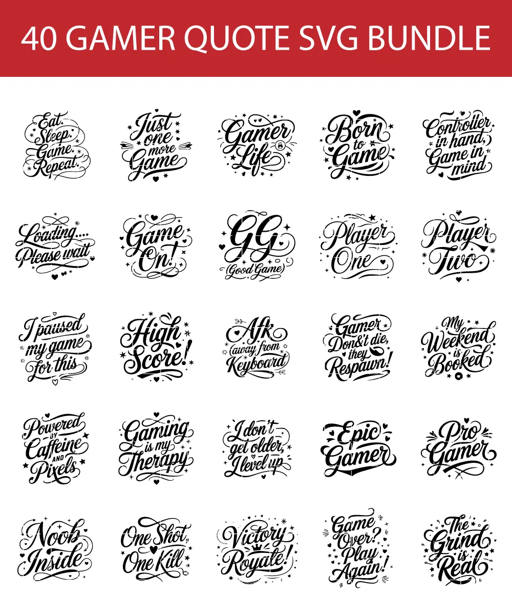 best gamer quote svg bundle