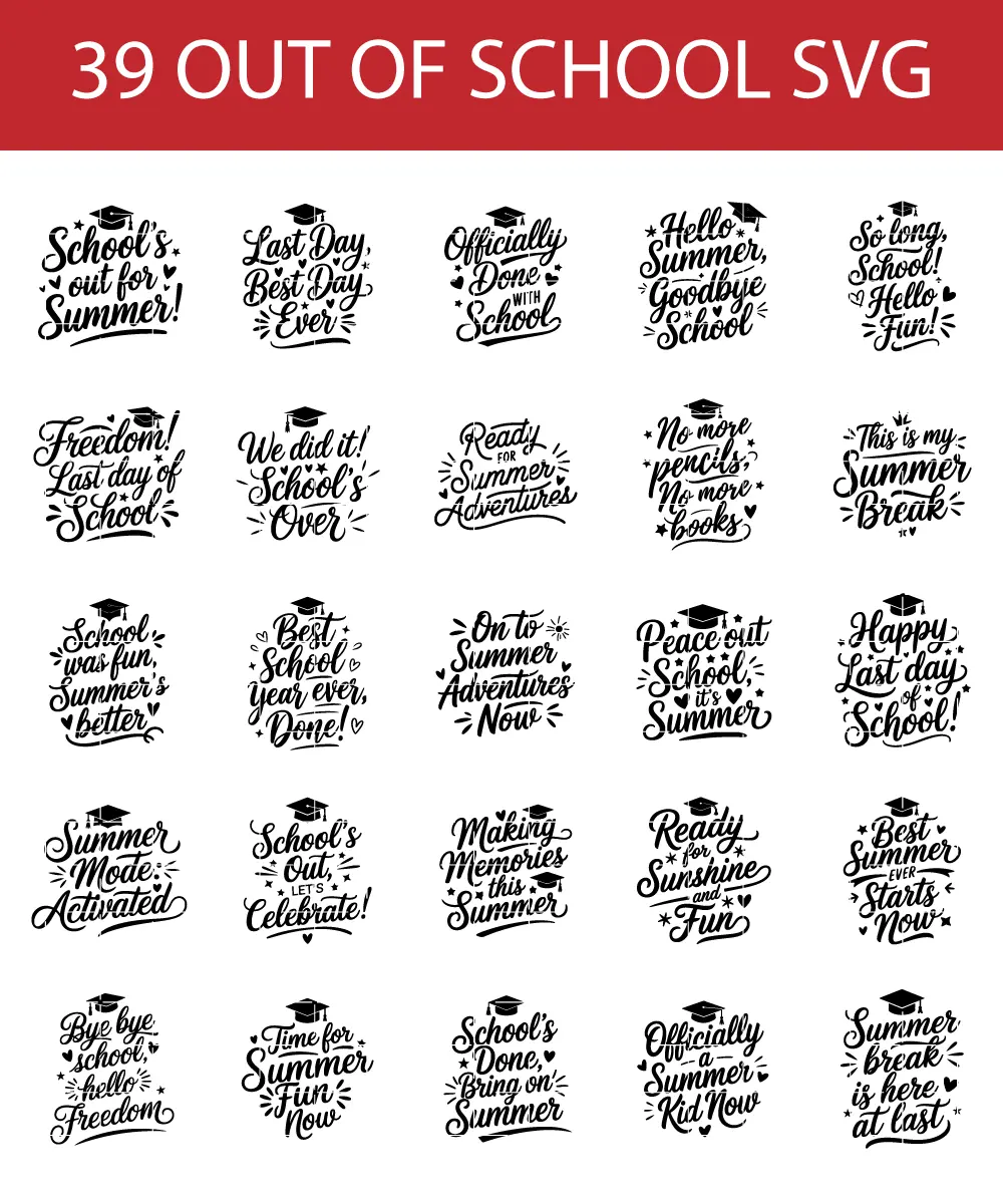 out of school svg bundle