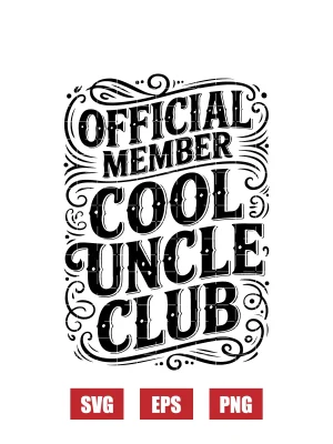 Official Member Cool Uncle Club Svg