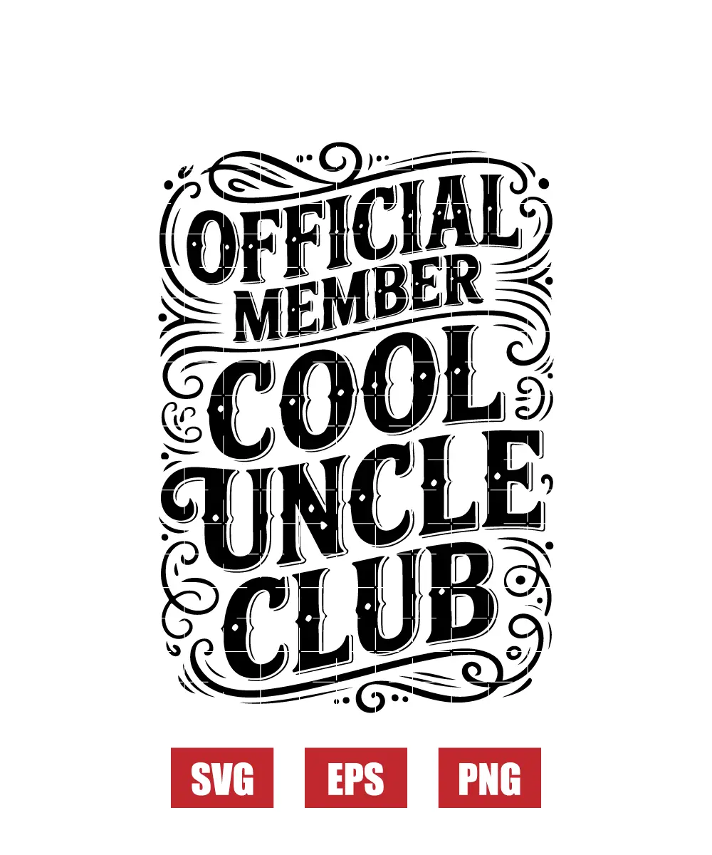 Official Member Cool Uncle Club Svg