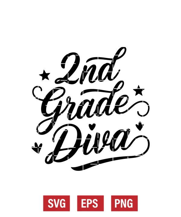 2nd Grade Diva Svg
