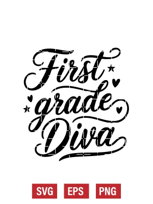 First Grade Diva Svg