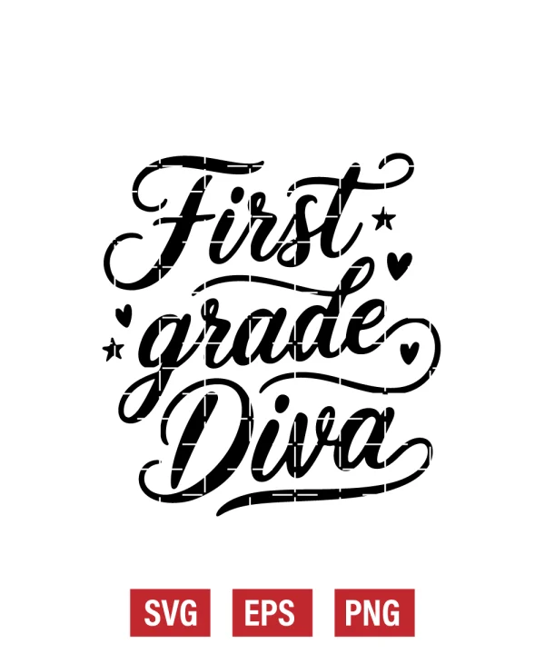 First Grade Diva Svg