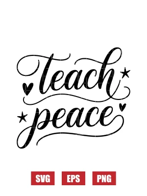 Teach Peace Svg
