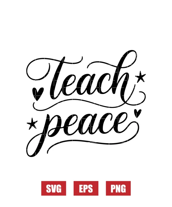Teach Peace Svg
