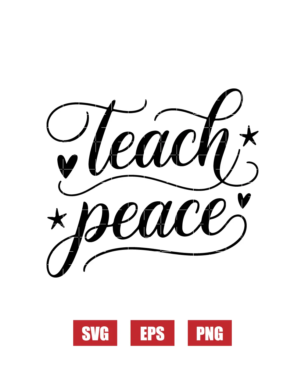 Teach Peace Svg