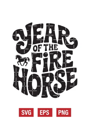 Year of the Fire Horse Svg
