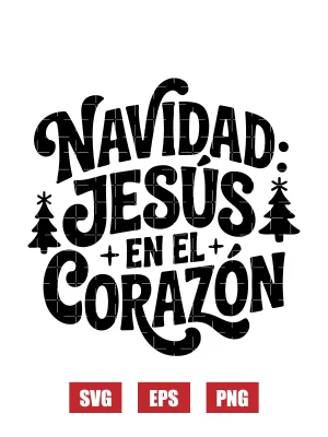 Navidad: Jesús En El Corazón Svg